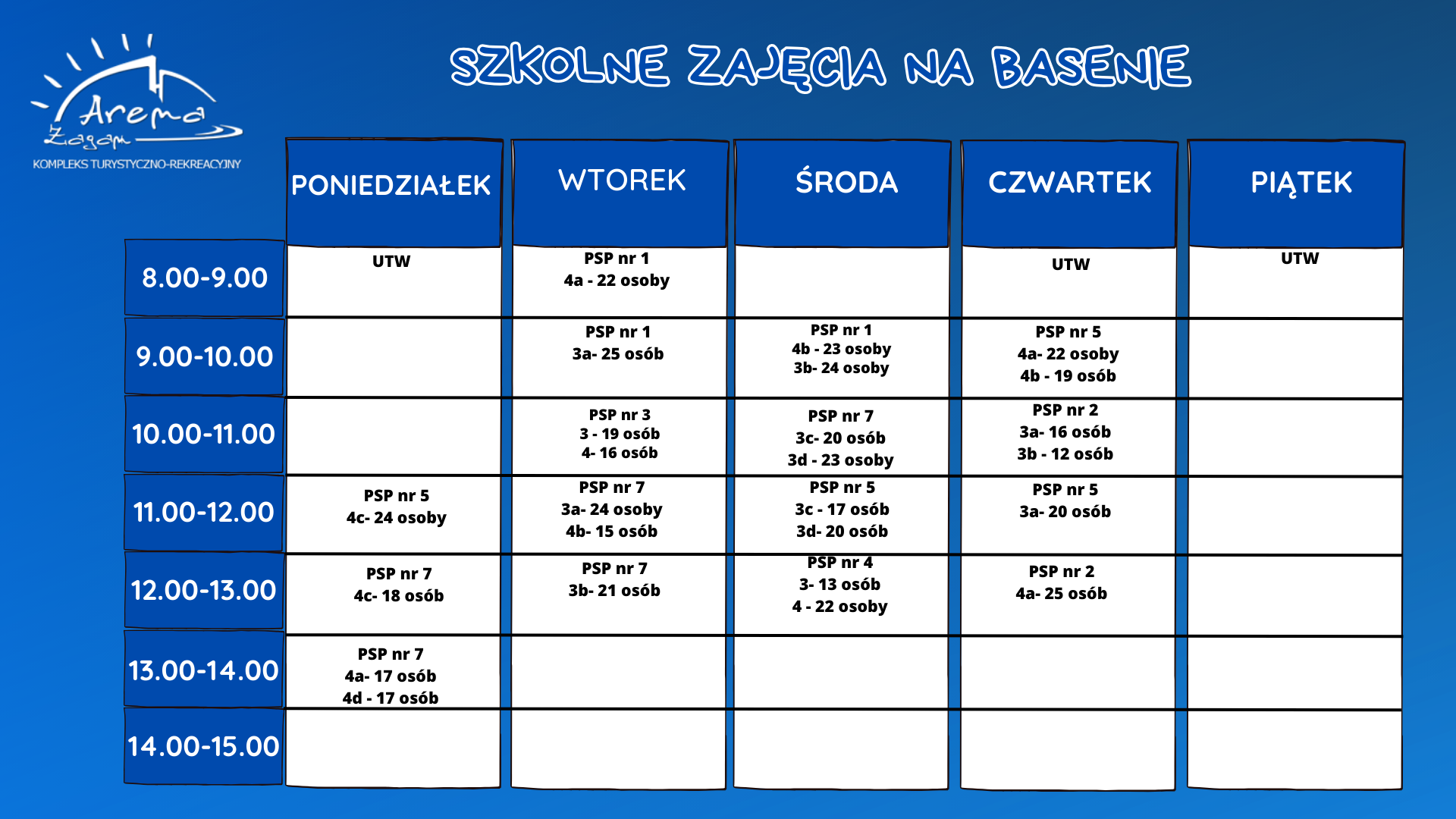 harmonogram zajęć przedpołudniowych