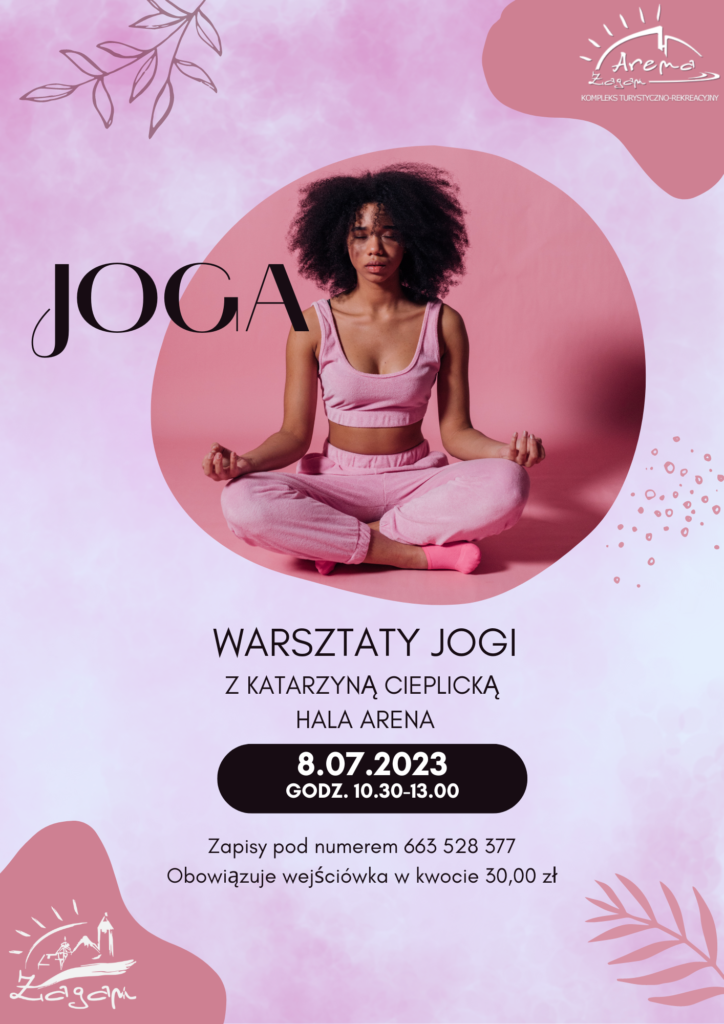 Plakat dotyczący oferty wakacyjnej - joga