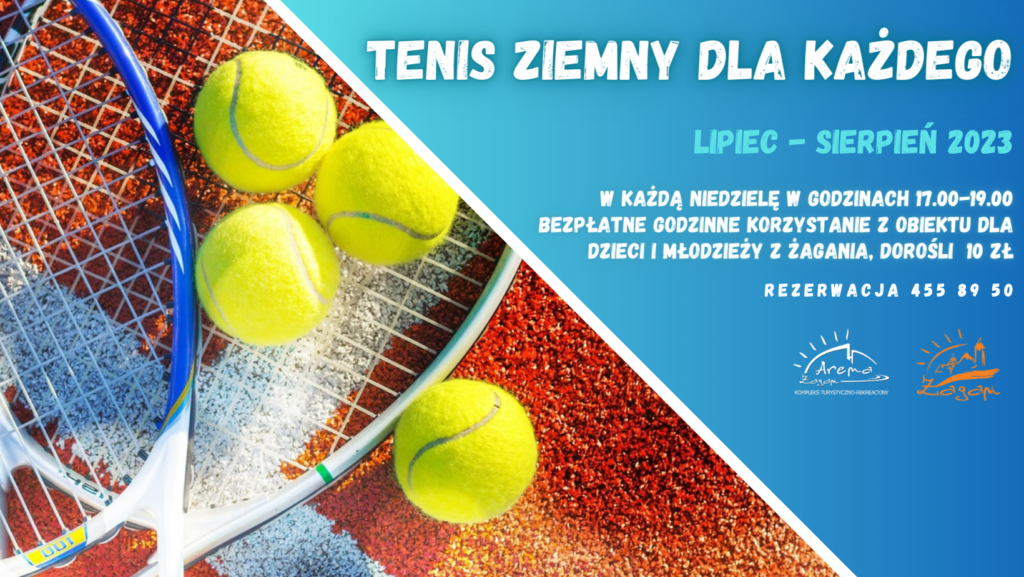 Plakat dotyczący oferty wakacyjnej - tenis ziemny