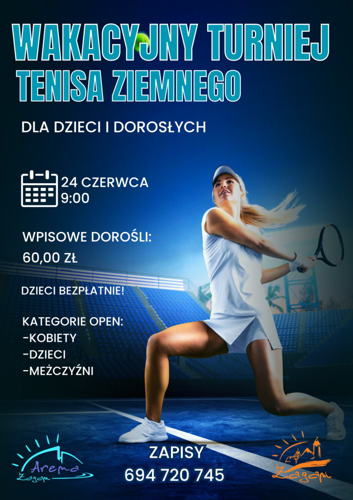 Plakat przedstawiający Turniej tenisa ziemnego