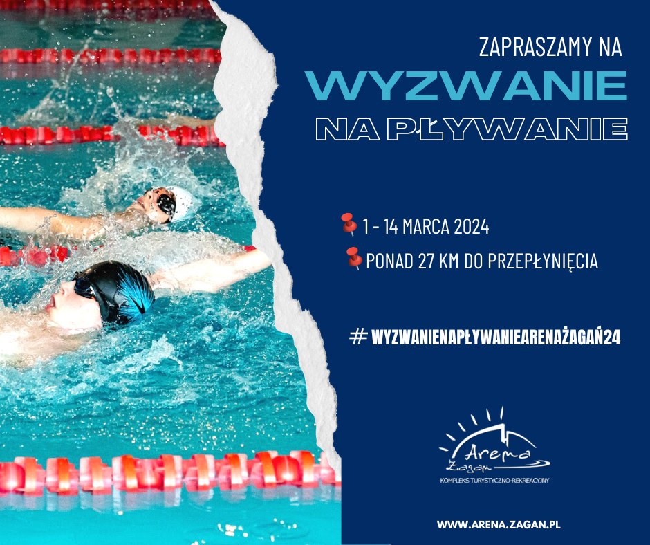 plakat promujący wyzwanie na pływanie
