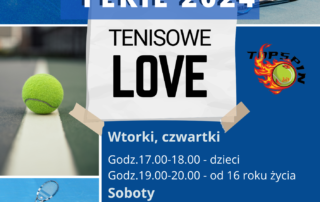 Plakat dotyczący zajęć tenisowych