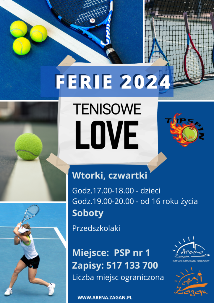 Plakat dotyczący zajęć tenisowych