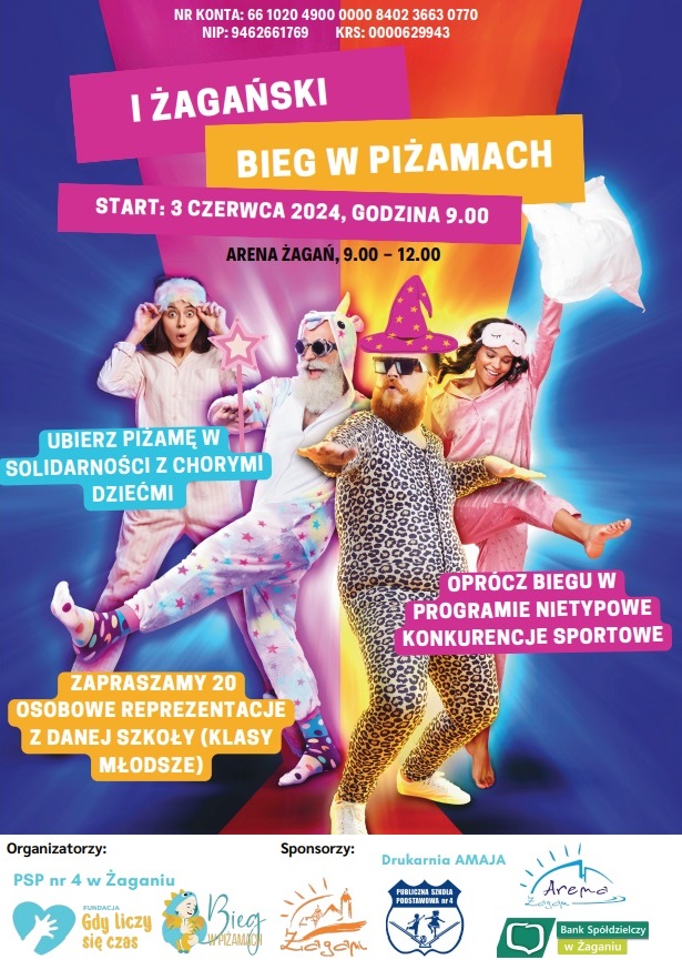 Plakat dotyczący Biegu w Piżamach