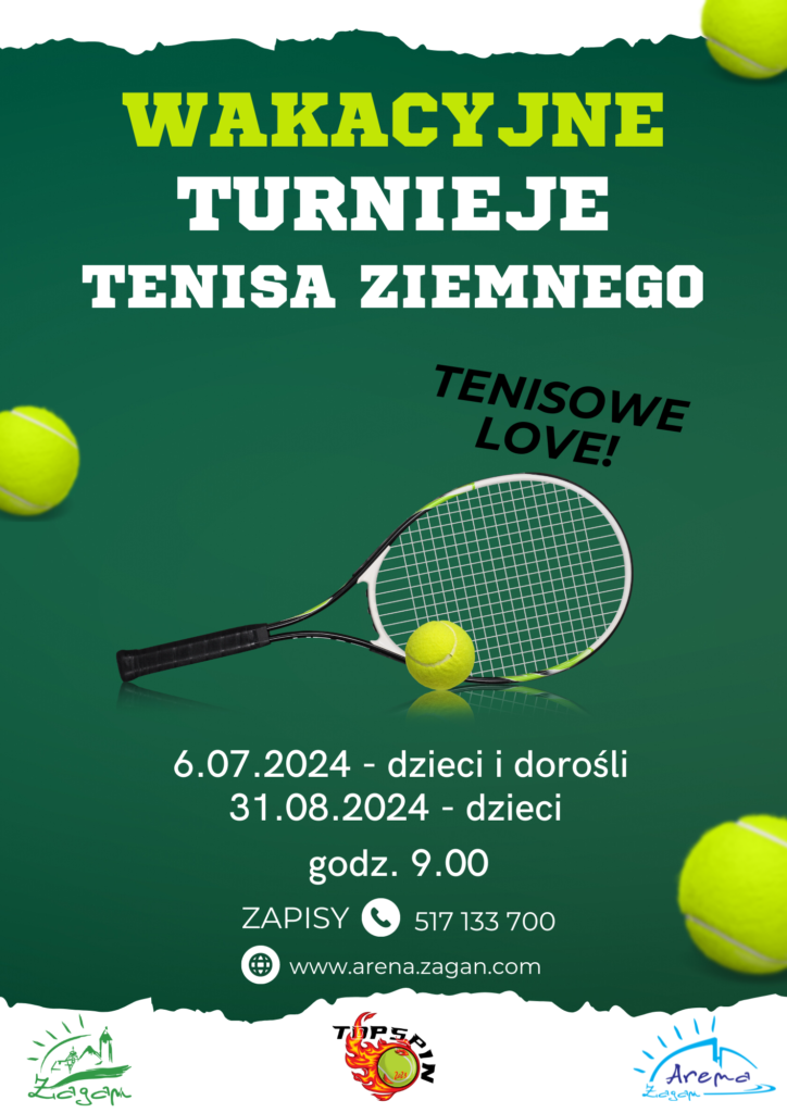 Plakat dotyczący Turniejów tenisowych