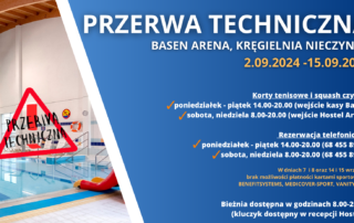 Informacja graficzna o przerwie technicznej na basenie Arena