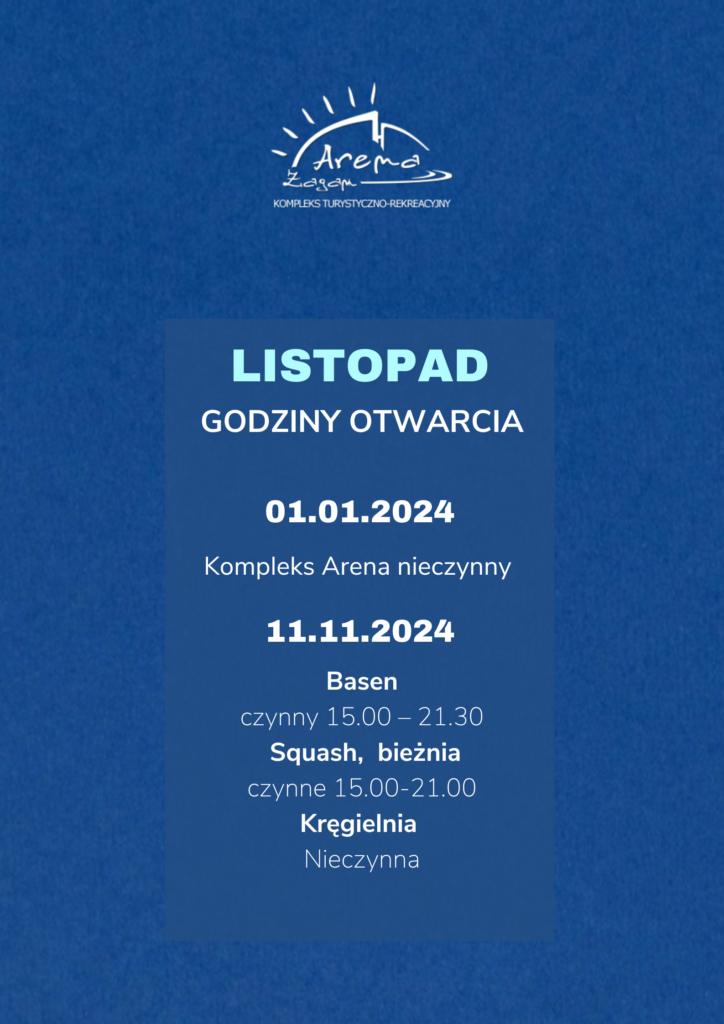 Godziny otwarcia w listopadzie - graficznie