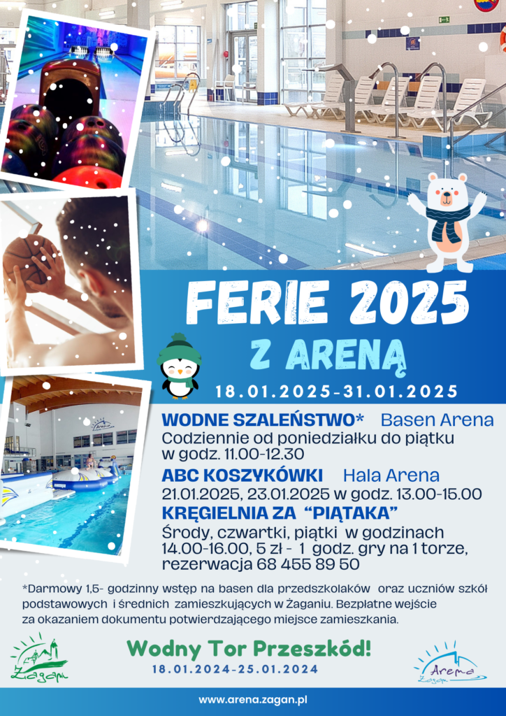 plakat ogólny dotyczący Ferii z Areną 2025