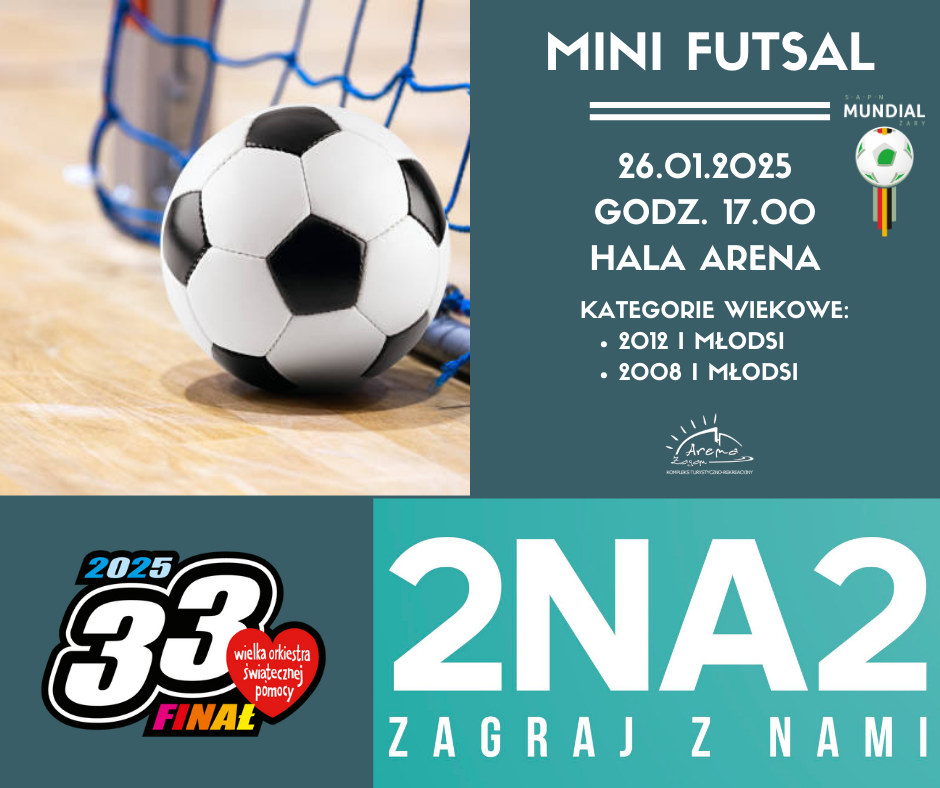 Plakat dotyczący 33 WOŚP FUTSAL