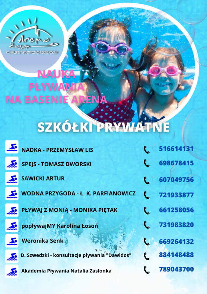 NAUKA PŁYWANIA NA BASENIE ARENA SZKÓŁKI PRYWATNE