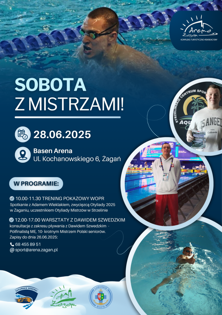 Plakat dotyczący wakacyjnej oferty - sobota z mistrzami
