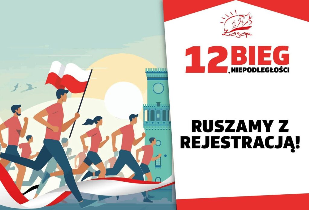 Plakat o zapisach na bieg