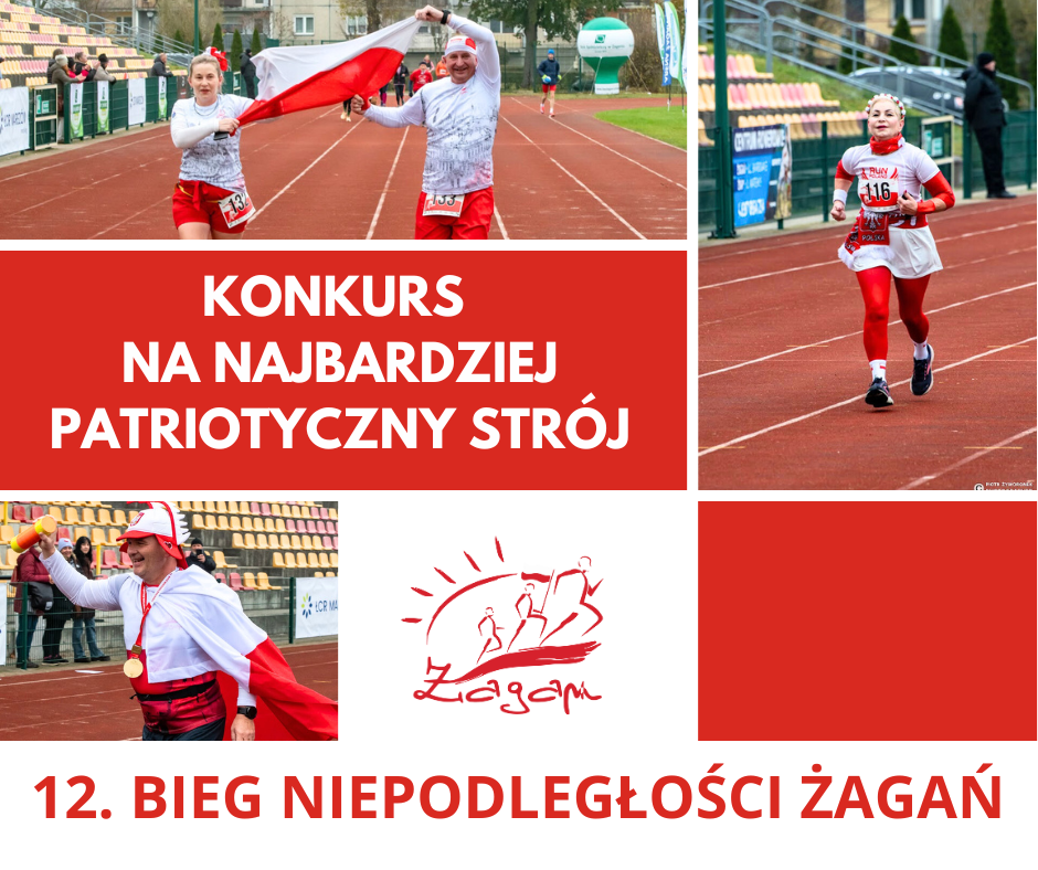 Plakat dotyczący konkursu podczas 12. biegu niepodległości
