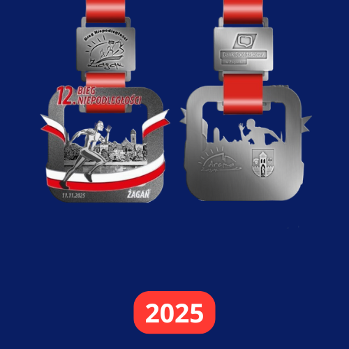 Grafika przedstawiająca medal na Bieg Niepodległości 2025