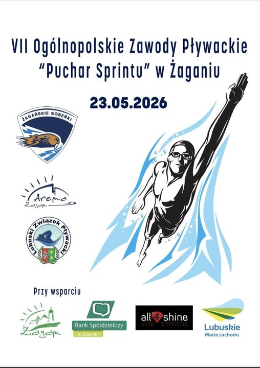Plakat puchar sprintu - zawody pływackie - VII edycja