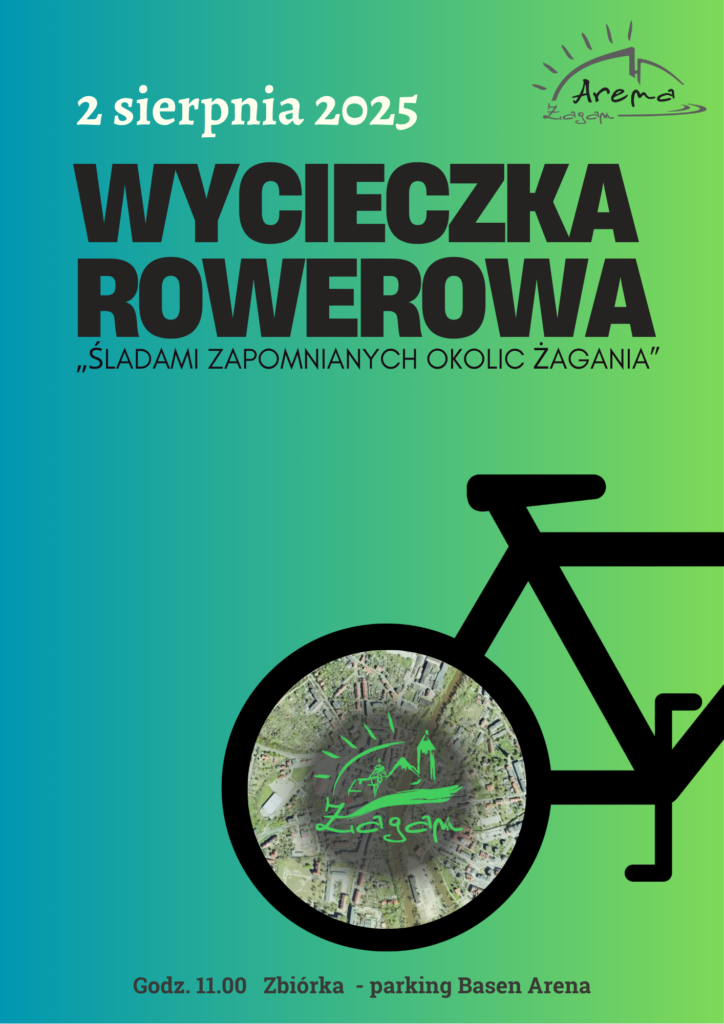 Plakat dotyczący wakacyjnej wycieczki rowerowej